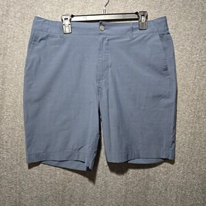 Faherty All Day Shorts Mens 34 Blue 8" Inseam Performance Stretch Drawstring